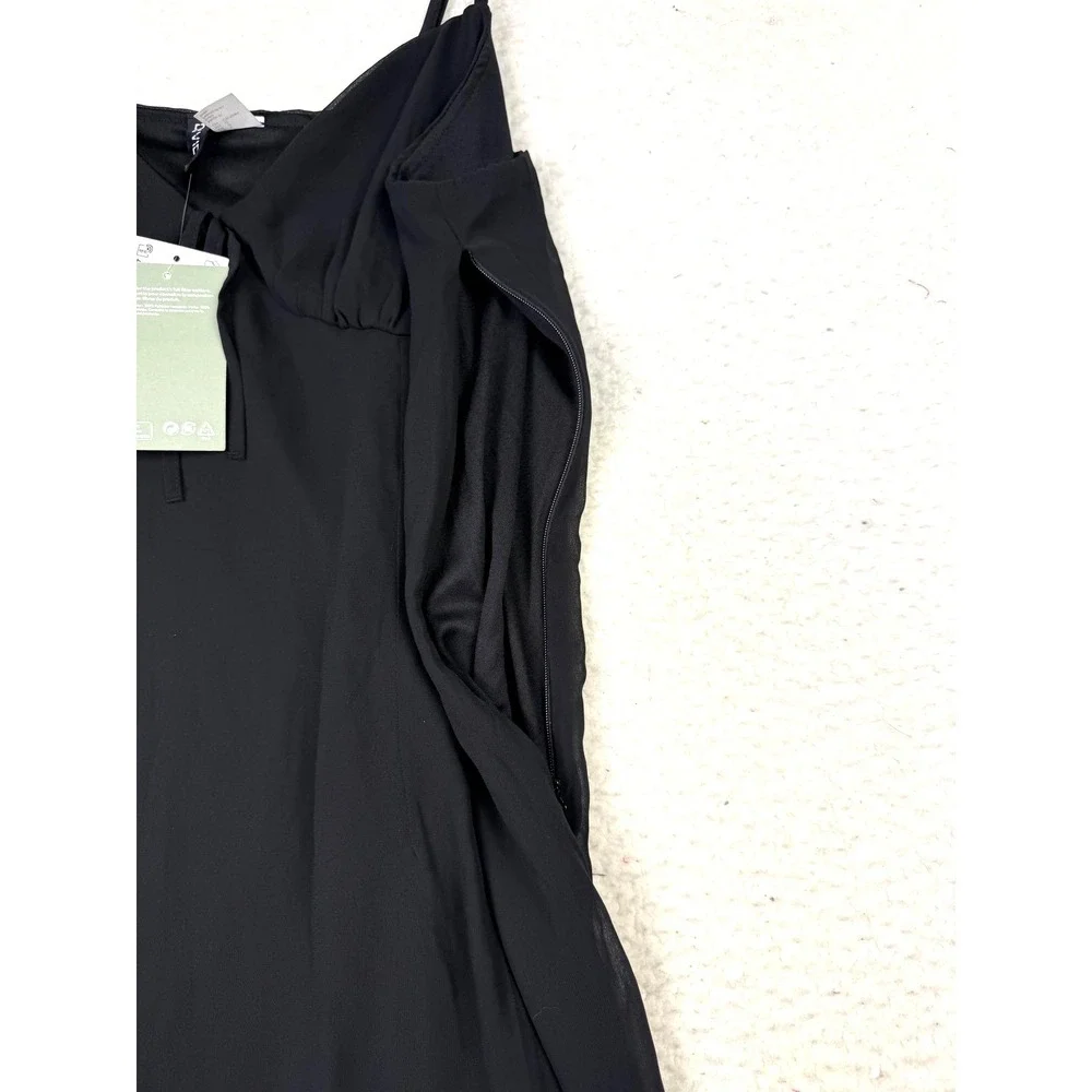 H&M Divided Dress Womens Large Black Slip Lined Babydoll Whimsygoth Feminine